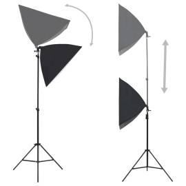Set studio foto cu lumini softbox, fundal și reflector, 3 image