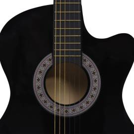 Chitară acustică occidentală decupată, cu 6 corzi, 38", negru, 5 image