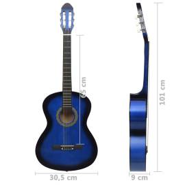 Chitară clasică începători, albastru, 4/4 39", lemn de tei, 7 image