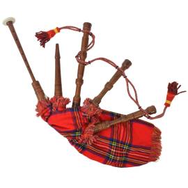 Cimpoi scoțian pentru copii great highland tartan, roșu