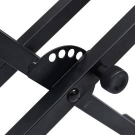 Set suport dublu claviatură, cadru în formă de x, negru, 5 image