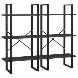 Rafturi de depozitare, 2 buc., negru, 60x30x210 cm, pal, 2 image