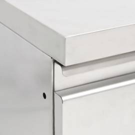 Dulapuri bucătărie comerciale 2 sertare 2 buc. oțel inoxidabil, 2 image