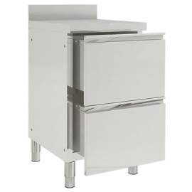 Dulapuri bucătărie comerciale 2 sertare 2 buc. oțel inoxidabil, 4 image