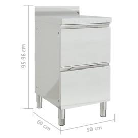 Dulapuri de bucătărie comerciale, 2 buc., oțel inoxidabil, 8 image