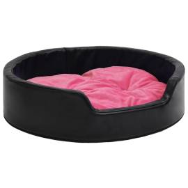 Pat pentru câini, negru/roz, 99x89x21 cm, pluș/piele ecologică, 2 image