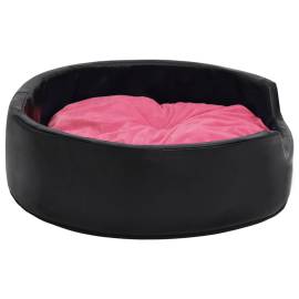 Pat pentru câini, negru/roz, 99x89x21 cm, pluș/piele ecologică, 4 image