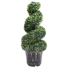 Plantă artificială de cimișir cu ghiveci, verde, 89 cm, spirală