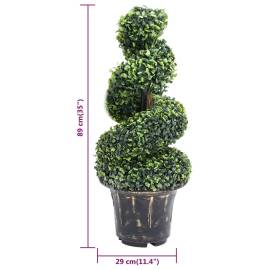 Plantă artificială de cimișir cu ghiveci, verde, 89 cm, spirală, 5 image