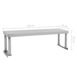 Raft superior masă de lucru, 120x30x35 cm, oțel inoxidabil, 7 image