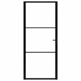 Ușă de interior, negru, 102,5x201,5 cm, sticlă esg și aluminiu, 3 image