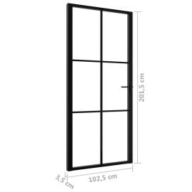 Ușă de interior, negru, 102,5x201,5 cm, sticlă esg și aluminiu, 6 image