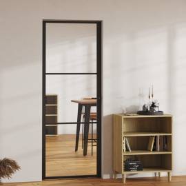 Ușă de interior, negru, 76x201,5 cm, sticlă esg și aluminiu