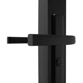 Ușă de interior, negru, 76x201,5 cm, sticlă esg și aluminiu, 5 image