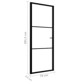 Ușă de interior, negru, 76x201,5 cm, sticlă esg și aluminiu, 6 image