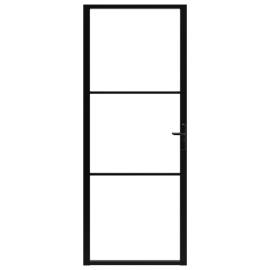 Ușă de interior, negru, 83x201,5 cm, sticlă esg și aluminiu, 3 image