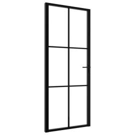 Ușă de interior, negru, 83x201,5 cm, sticlă esg și aluminiu, 2 image