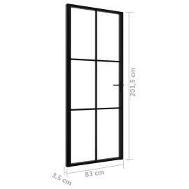 Ușă de interior, negru, 83x201,5 cm, sticlă esg și aluminiu, 6 image
