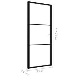 Ușă de interior, negru, 93x201,5 cm, sticlă esg și aluminiu, 6 image