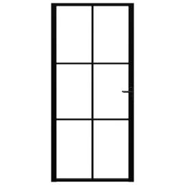 Ușă de interior, negru, 93x201,5 cm, sticlă esg și aluminiu, 3 image