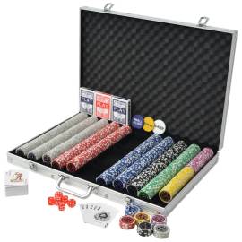 Set de poker cu 1000 de jetoane cu laser din aluminiu, 2 image