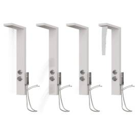 Sistem panou de duș din aluminiu, alb, 5 image