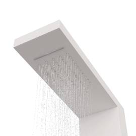 Sistem panou de duș din aluminiu, alb, 3 image