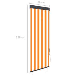 Jaluzea tip rulou de exterior, alb și portocaliu, 60 x 250 cm, 8 image