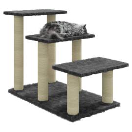 Ansamblu pisici, stâlpi din funie sisal, gri închis, 50,5 cm, 4 image