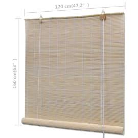 Jaluzele din bambus natural tip rulou, 2 buc., 120 x 160 cm, 7 image