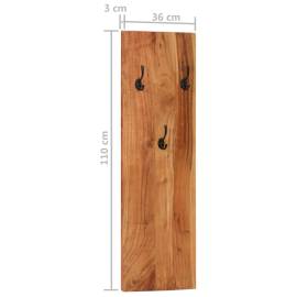 Cuier de haine de perete 2 buc. 36x3x110 cm lemn masiv acacia, 8 image