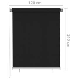 Jaluzea tip rulou de exterior, 120 x 140 cm, negru, 6 image