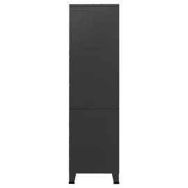 Șifonier industrial, negru, 90x50x180 cm, metal, 5 image