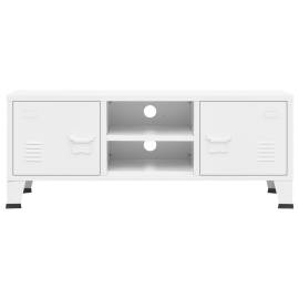Dulap tv industrial, alb, 105x35x42 cm, metal, 3 image