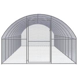 Coteț de găini pentru exterior, 3x10x2 m, oțel zincat, 2 image