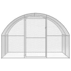 Coteț de găini pentru exterior, 3x10x2 m, oțel zincat, 6 image
