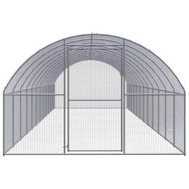Coteț de găini pentru exterior, 3x12x2 m, oțel zincat, 2 image