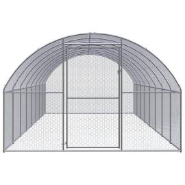 Coteț de găini pentru exterior, 3x8x2 m, oțel zincat, 2 image