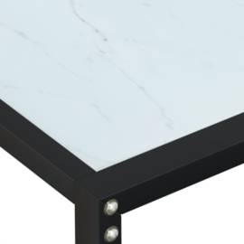 Masă consolă, alb marmură, 180x35x75,5 cm, sticlă securizată, 6 image