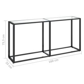 Masă consolă, transparent, 160x35x75,5 cm, sticlă securizată, 6 image