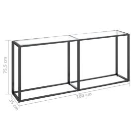 Masă consolă, transparent, 180x35x75,5 cm, sticlă securizată, 6 image