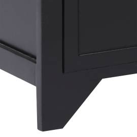Comodă tv, negru, 108x30x40 cm, lemn masiv de paulownia, 7 image