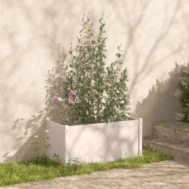 Jardiniere de grădină 2 buc. alb 100x50x50 cm lemn masiv pin, 3 image