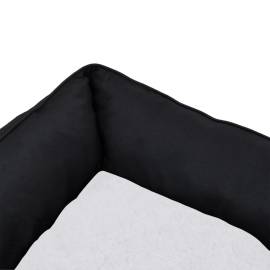 Pat pentru câini, negru și alb, 85,5x70x23 cm, lână aspect in, 7 image
