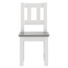 Set masă&scaun pentru copii, 3 piese, alb și gri, mdf, 5 image