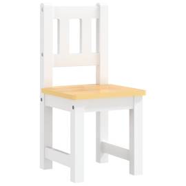 Set masă&scaune pentru copii, 3 piese, alb și bej, mdf, 4 image