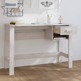 Birou, alb, 110x40x75 cm, lemn masiv de pin, 3 image