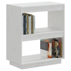 Bibliotecă, alb, 60x35x71 cm, lemn masiv de pin, 4 image