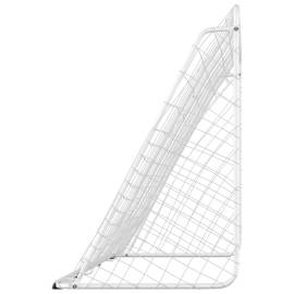 Poartă de fotbal cu plasă, alb, 366x122x182 cm, oțel, 4 image