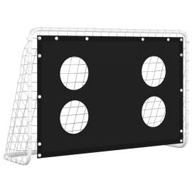 Poartă de fotbal cu plasă de antrenament, 184x61x122 cm, oțel, 2 image